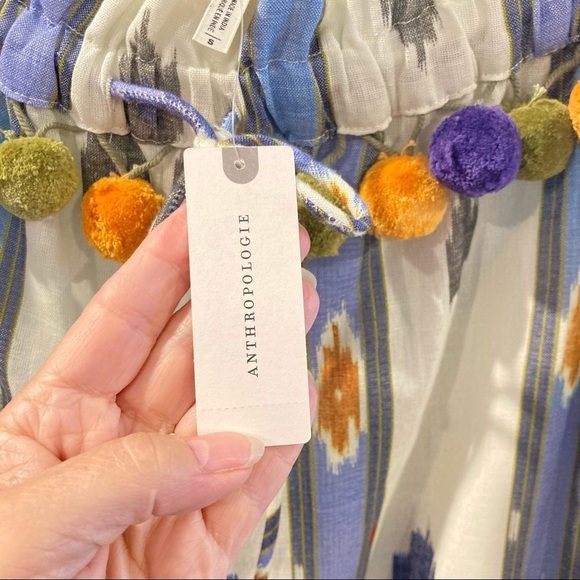 Anthropologie Ollari Pom Pom Boho Wide Leg Pants Sz S - Picture 11 of 12